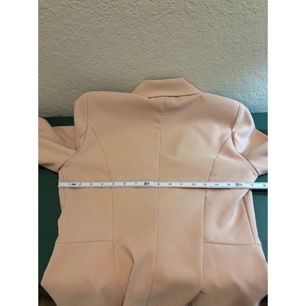 Venti6 Womens Blush Pink Single Button Peplum Blazer Jacket Made in Italy Size M - Picture 5 of 7